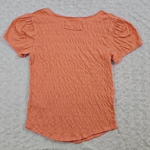 Free People Womens Size Small We The Free Burnt Coral Sugar Cube Baby Doll Tee - Picture 5 of 6